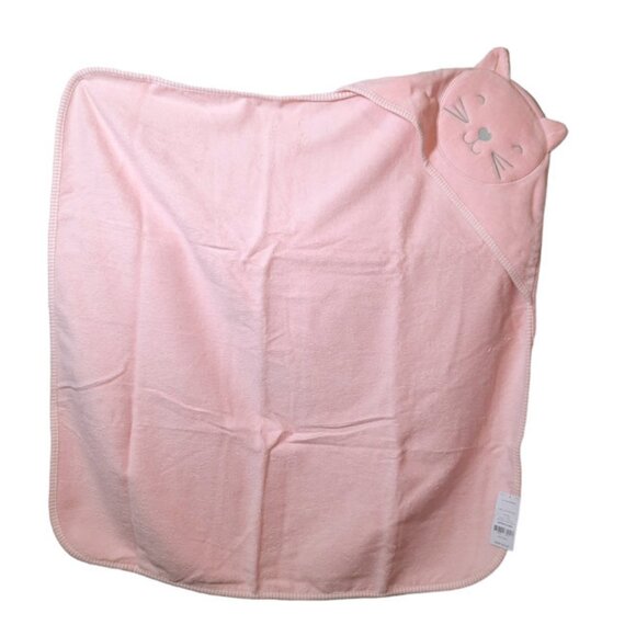Carters Pink Cat Kitten Hooded Bath Beach Pool Towel 29" X 29" NEW - Picture 2 of 6